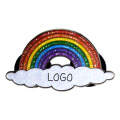 Diseño personalizado propio logotipo arcoirbow nube blanca brillo polvo de polvo de lapa de zinc